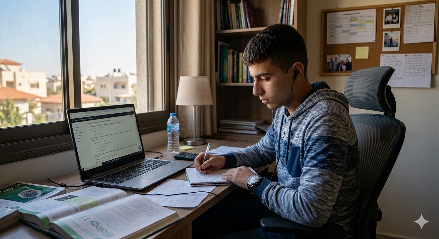 Students learning live